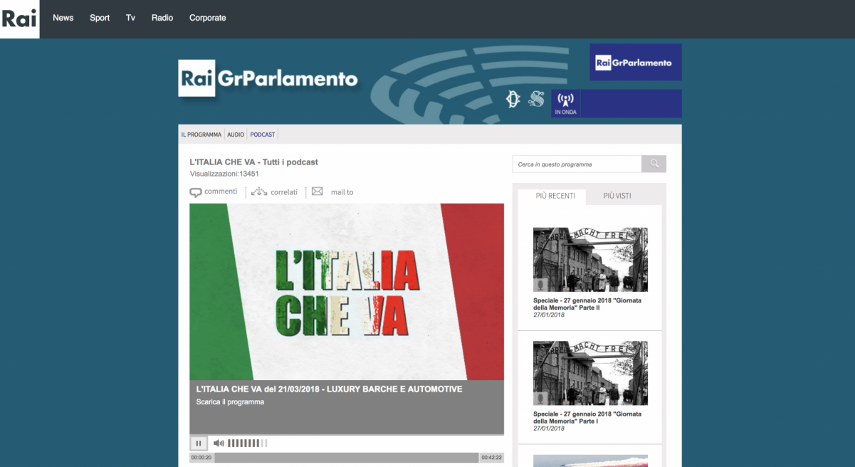 L’Italia Che Va – Rai Gr Parlamento Radio – Interview