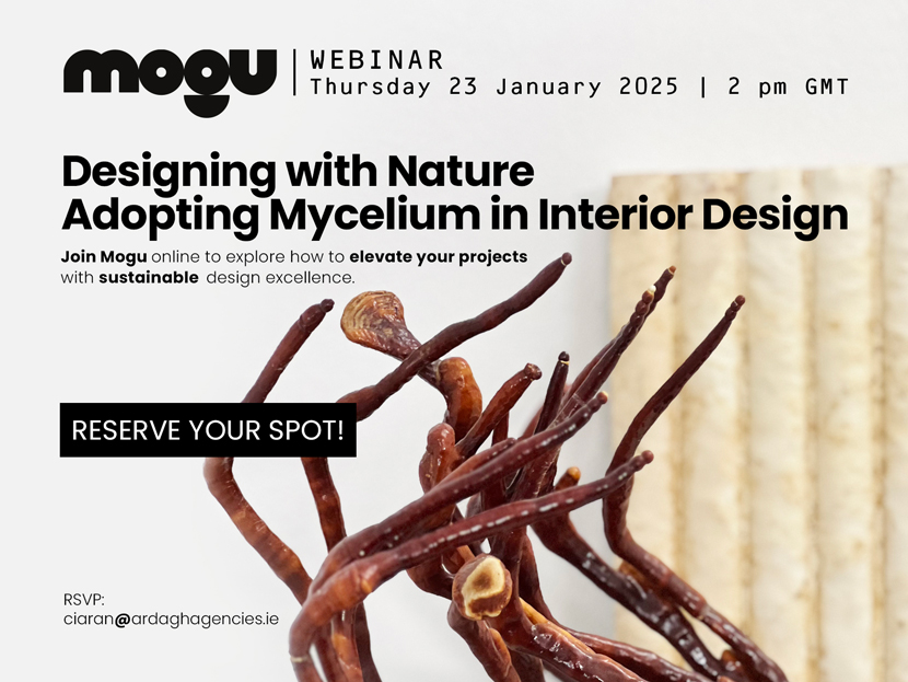 WEBINAR “DESIGNING WITH NATURE – ADOPTING MYCELIUM IN INTERIOR DESIGN”, presented by Serena Camere.